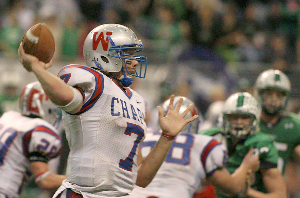 Westlake quarterback Nick Foles throws the ball. Photo by Bradley